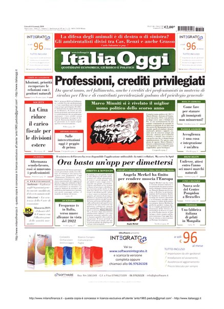 Italia oggi : quotidiano di economia finanza e politica